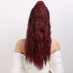 Wine Red Long Wavy Ponytail Hair Extension 60 Heat Resistant