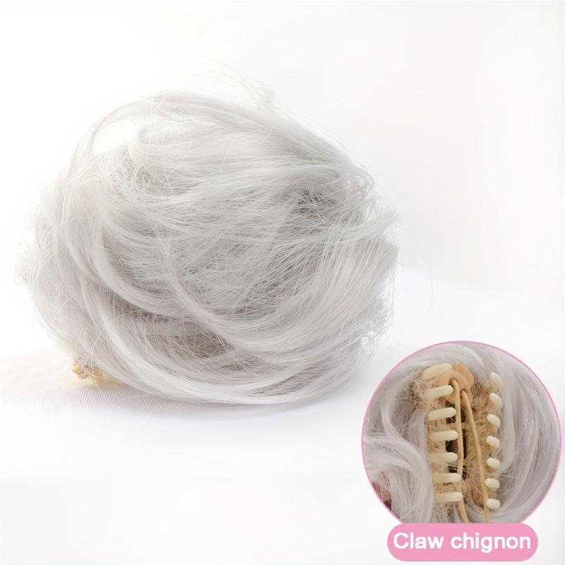 Cosplay Claw Ponytail Messy Bun Donut Curly Hair Clip High Temperature Fiber