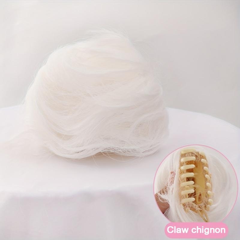 Cosplay Claw Ponytail Messy Bun Donut Curly Hair Clip High Temperature Fiber