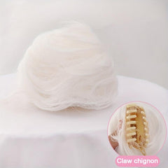 Cosplay Claw Ponytail Messy Bun Donut Curly Hair Clip High Temperature Fiber