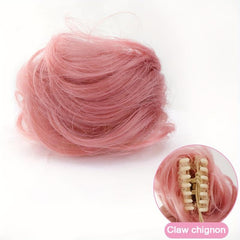 Cosplay Claw Ponytail Messy Bun Donut Curly Hair Clip High Temperature Fiber