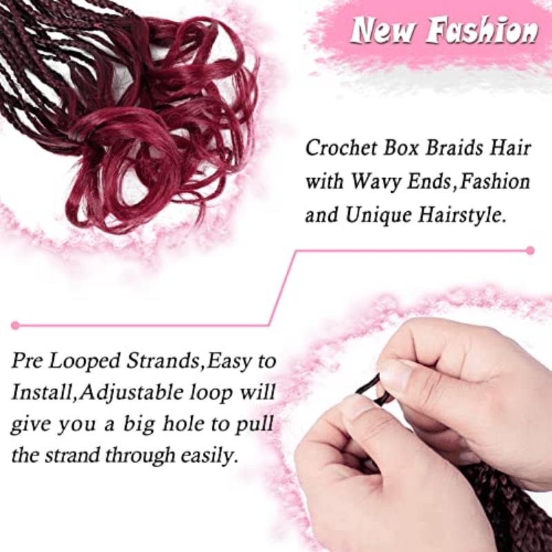 French Curl Crochet Hair, 35 Pack, Synthetic Hair, Curly Wavy Ends