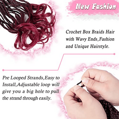 French Curl Crochet Hair, 35 Pack, Synthetic Hair, Curly Wavy Ends