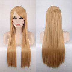Brown Long Straight Hair Wig with Bangs 81 cm for Women