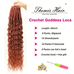 Pre-looped Long Goddess Locs Crochet Hair 60 Faux Locs Crochet Hair