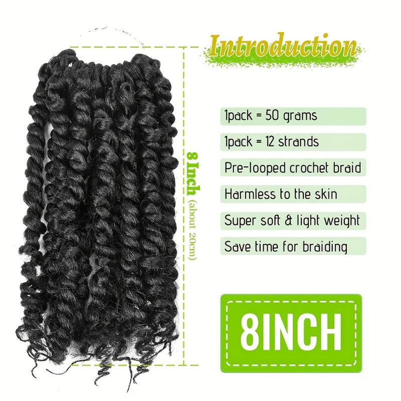 Passion Twist Crochet Hair 20-32cm Pre Twisted Short Extensions