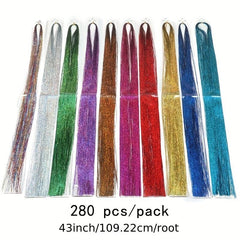84 Cm Hair Tinsel Kit - Glitter Hair Extensions - 13 Colors