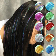 84 Cm Hair Tinsel Kit - Glitter Hair Extensions - 13 Colors