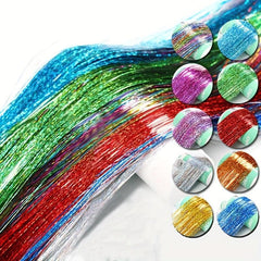 84 Cm Hair Tinsel Kit - Glitter Hair Extensions - 13 Colors