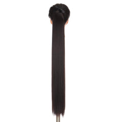 28 Cm Long Straight Clip In Ponytail Extension Synthetic Hairpiece