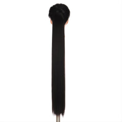 28 Cm Long Straight Clip In Ponytail Extension Synthetic Hairpiece