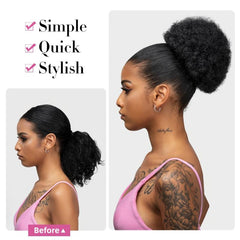 Kinky Curly Puff Drawstring Bun for Women and Girls