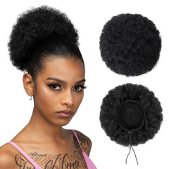 Kinky Curly Puff Drawstring Bun for Women and Girls