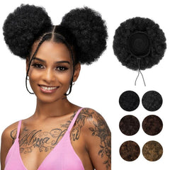 Kinky Curly Puff Drawstring Bun for Women and Girls