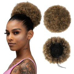 Kinky Curly Puff Drawstring Bun for Women and Girls