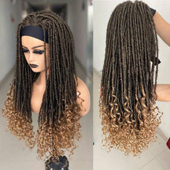 Long Dreadlock Headband Wig Soft Faux Locs Synthetic Fiber