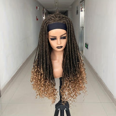 Long Dreadlock Headband Wig Soft Faux Locs Synthetic Fiber