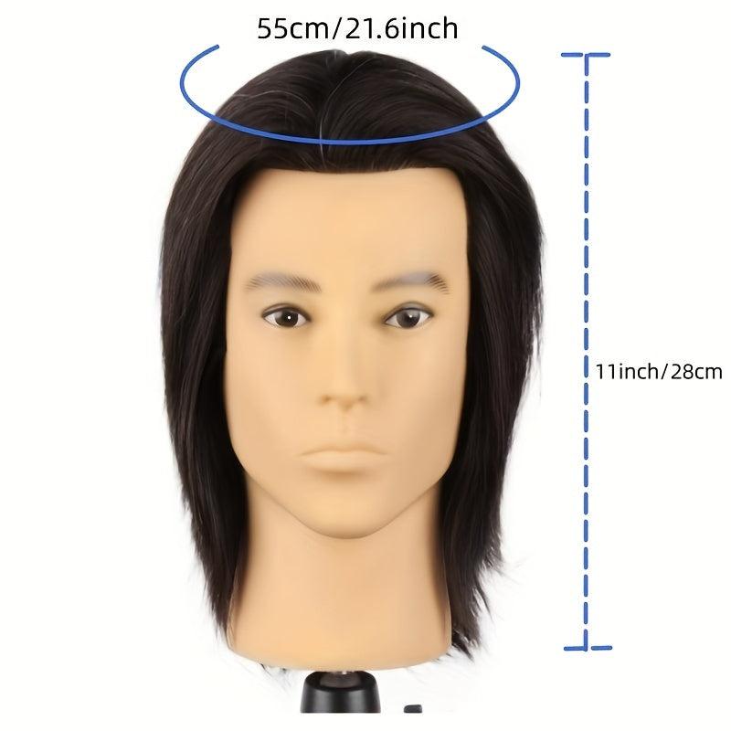 100% Human Hair Mannequin Head Men's 20 Hairdresser Practice