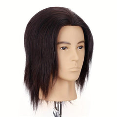 100% Human Hair Mannequin Head Men's 20 Hairdresser Practice