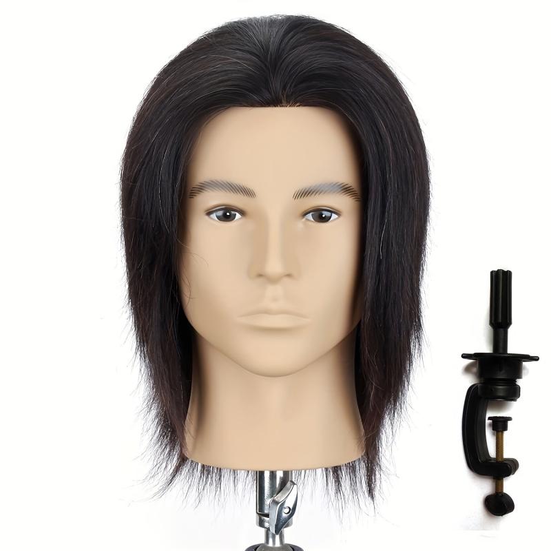100% Human Hair Mannequin Head Men's 20 Hairdresser Practice