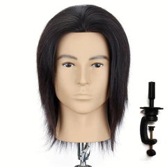 100% Human Hair Mannequin Head Men's 20 Hairdresser Practice