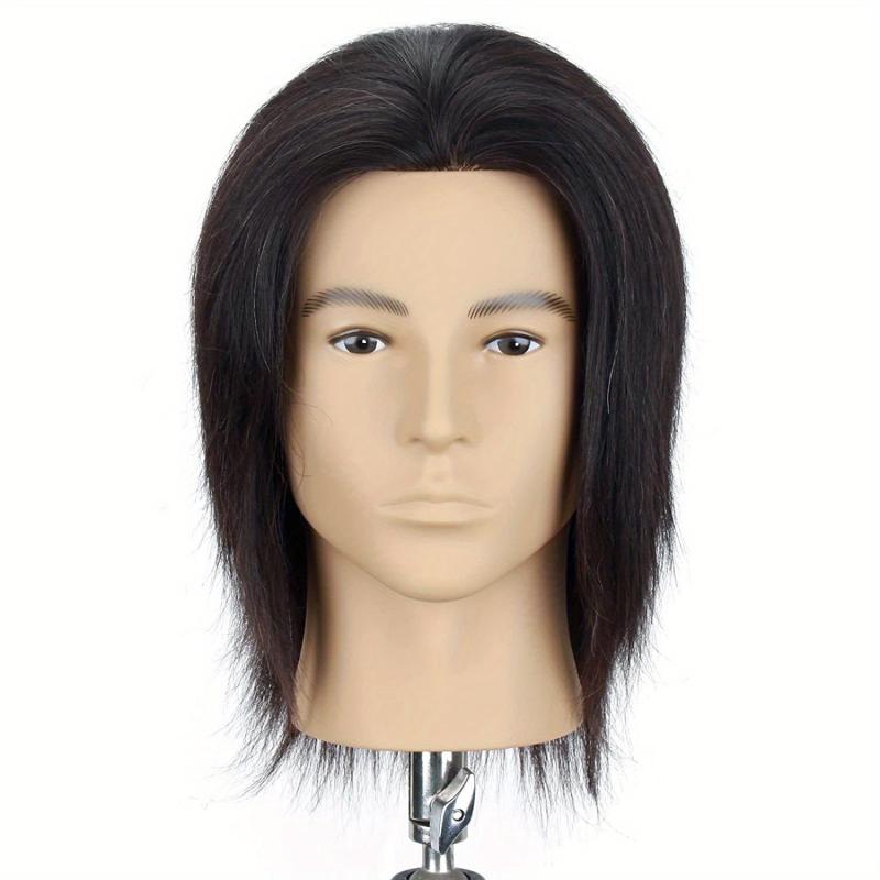 100% Human Hair Mannequin Head Men's 20 Hairdresser Practice