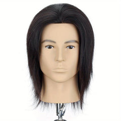 100% Human Hair Mannequin Head Men's 20 Hairdresser Practice