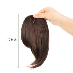 Invisible Natural Bangs Straight Clip Brown Extensions