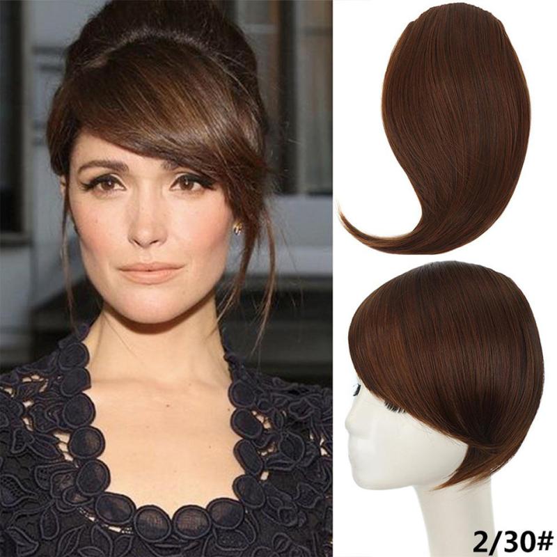 Invisible Natural Bangs Straight Clip Brown Extensions