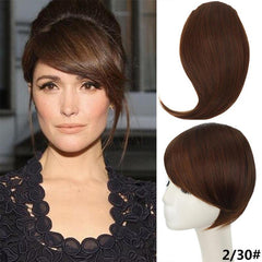 Invisible Natural Bangs Straight Clip Brown Extensions