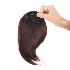 Invisible Natural Bangs Straight Clip Brown Extensions