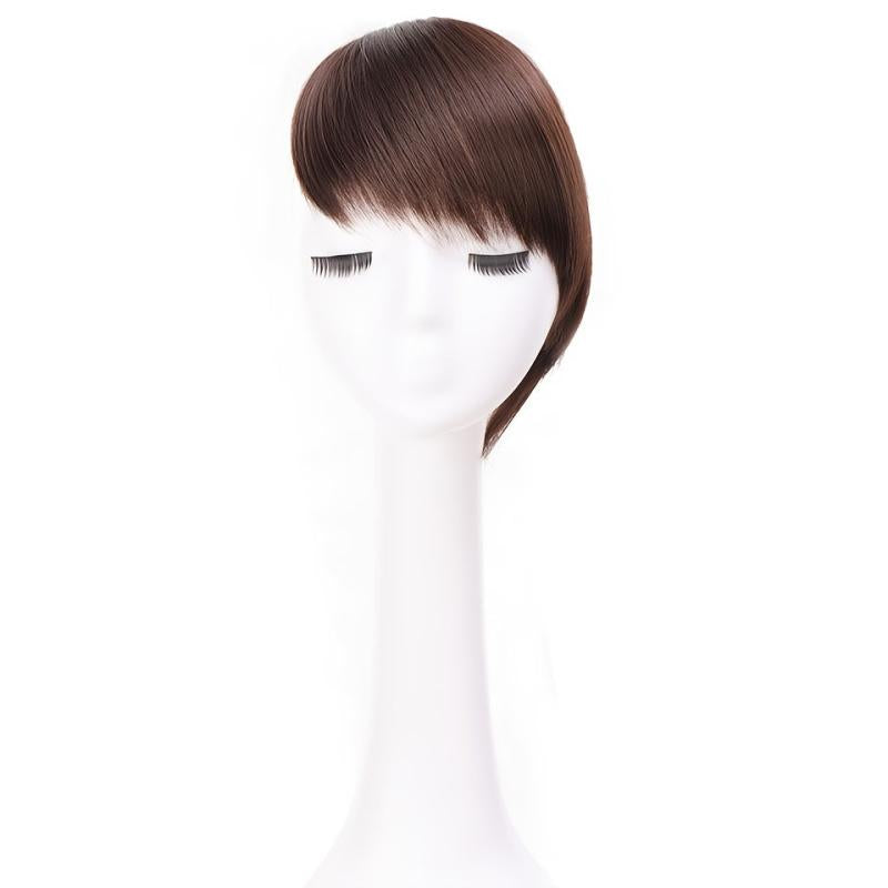 Invisible Natural Bangs Straight Clip Brown Extensions