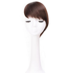 Invisible Natural Bangs Straight Clip Brown Extensions