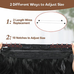 Invisible Wire Hair Extensions Long Wavy Secret Hairpiece