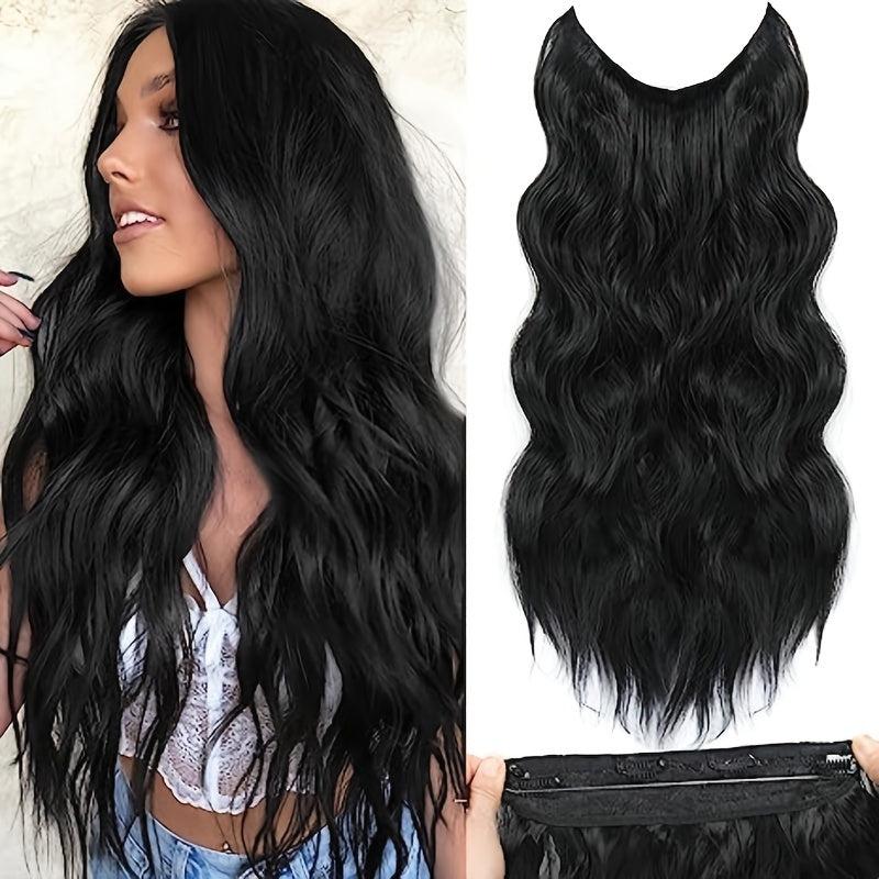 Invisible Wire Hair Extensions Long Wavy Secret Hairpiece