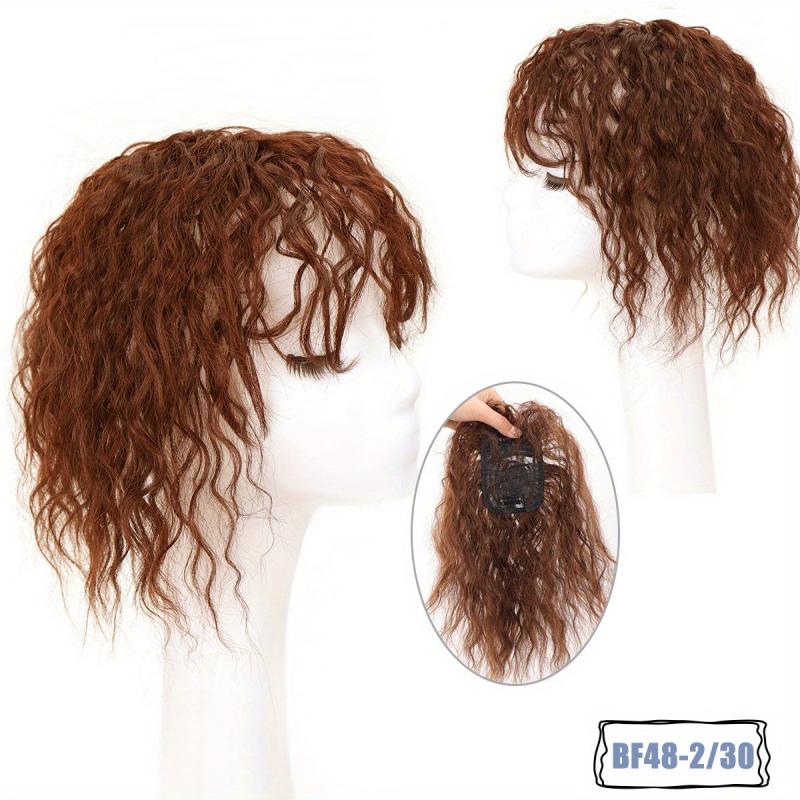 Curly Topper With Hair Bangs Synthetic Clip In Hair Extensions For Women