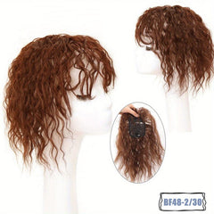 Curly Topper With Hair Bangs Synthetic Clip In Hair Extensions For Women