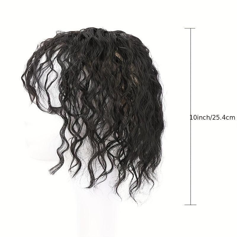 Curly Topper With Hair Bangs Synthetic Clip In Hair Extensions For Women