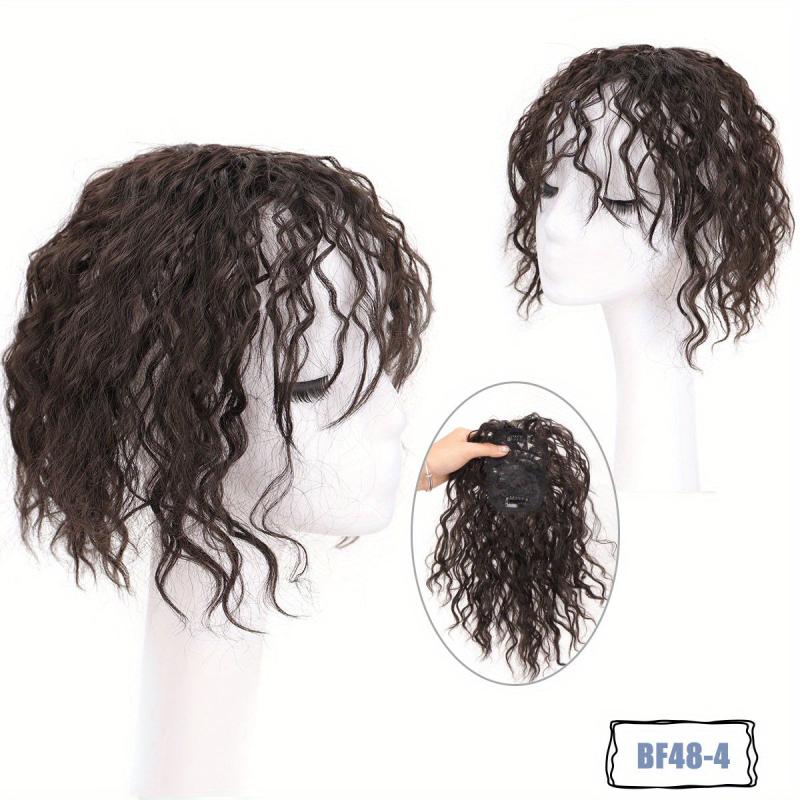 Curly Topper With Hair Bangs Synthetic Clip In Hair Extensions For Women