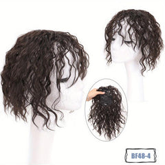 Curly Topper With Hair Bangs Synthetic Clip In Hair Extensions For Women