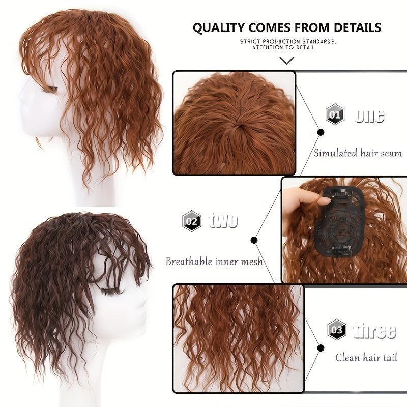 Curly Topper With Hair Bangs Synthetic Clip In Hair Extensions For Women