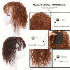 Curly Topper With Hair Bangs Synthetic Clip In Hair Extensions For Women