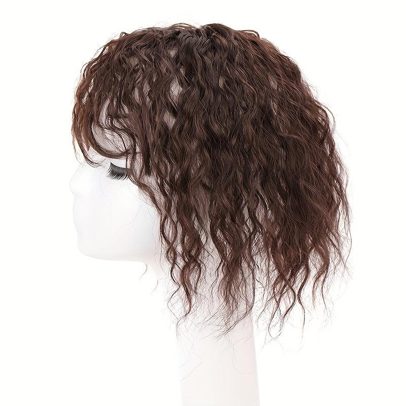 Curly Topper With Hair Bangs Synthetic Clip In Hair Extensions For Women