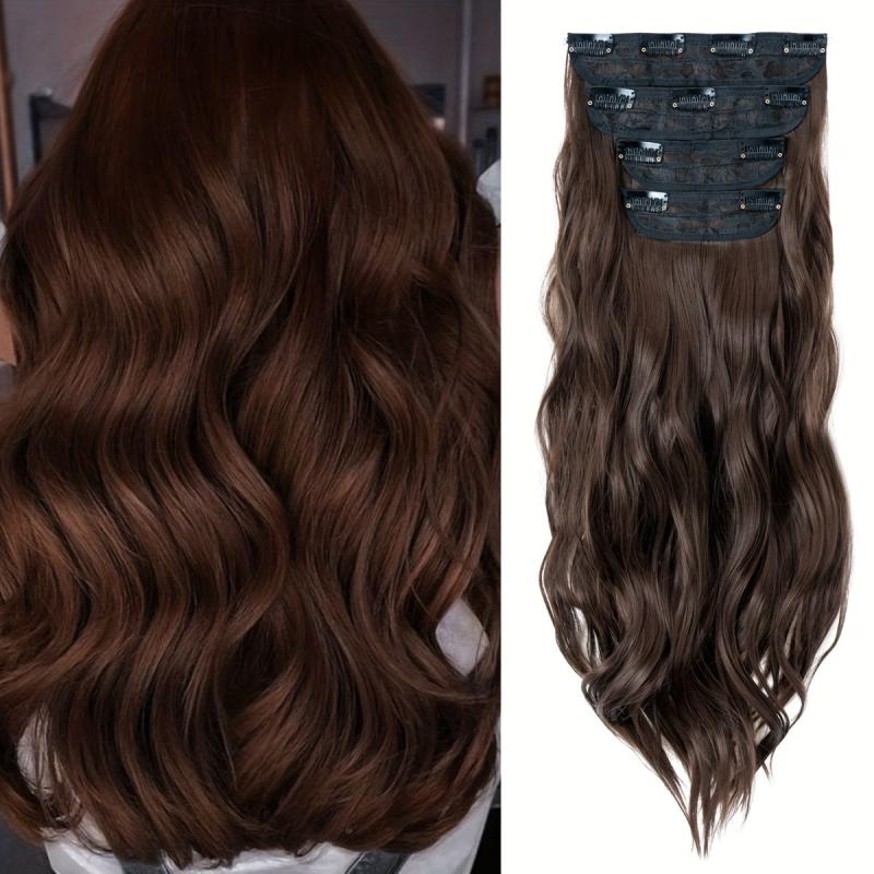 4Pcs Wavy Clip-In Hair Extensions 22in 180g