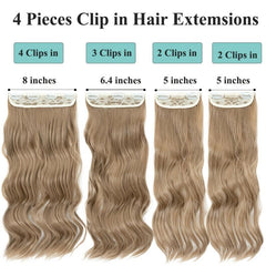 4Pcs Wavy Clip-In Hair Extensions 22in 180g