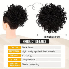 Curly Hair Bun Extension Drawstring Elastic Large Bun 70g