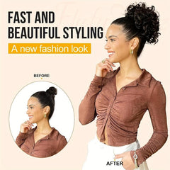 Curly Hair Bun Extension Drawstring Elastic Large Bun 70g