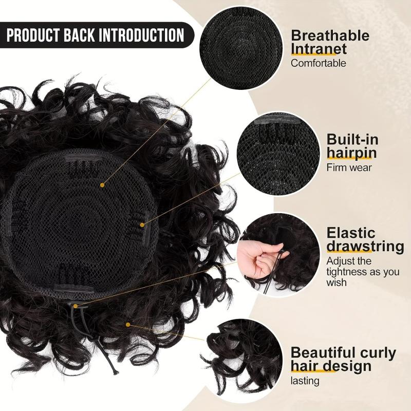Curly Hair Bun Extension Drawstring Elastic Large Bun 70g