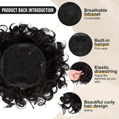 Curly Hair Bun Extension Drawstring Elastic Large Bun 70g