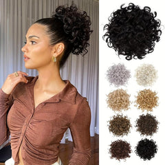 Curly Hair Bun Extension Drawstring Elastic Large Bun 70g
